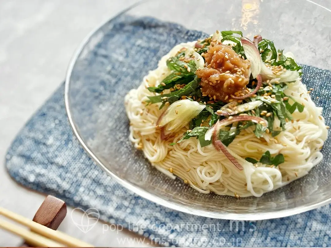 梅と大葉のさっぱり冷やしそうめん